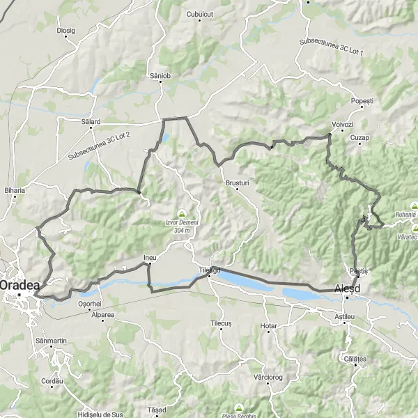 Map miniature of "Exploring Nord-Vest on Two Wheels" cycling inspiration in Nord-Vest, Romania. Generated by Tarmacs.app cycling route planner