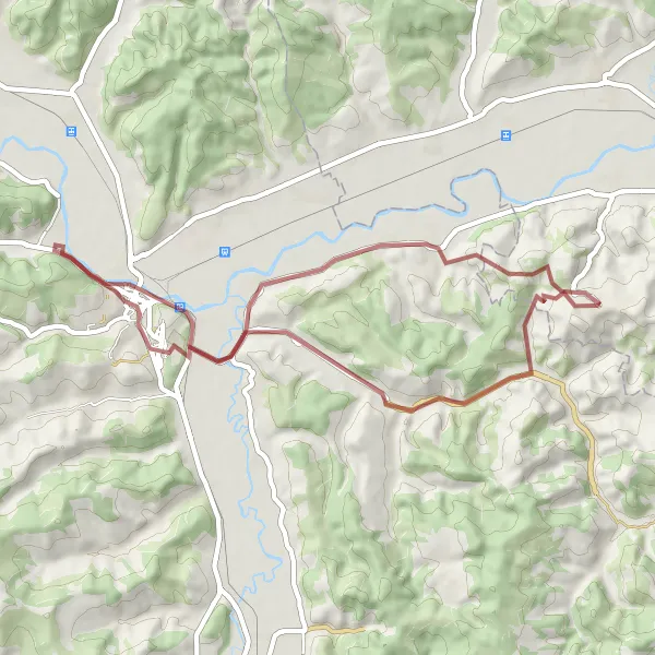 Map miniature of "Dej Gravel Adventure" cycling inspiration in Nord-Vest, Romania. Generated by Tarmacs.app cycling route planner