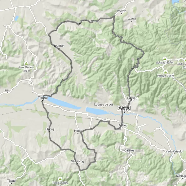 Map miniature of "Derna - Pădurea Neagră Scenic Route" cycling inspiration in Nord-Vest, Romania. Generated by Tarmacs.app cycling route planner