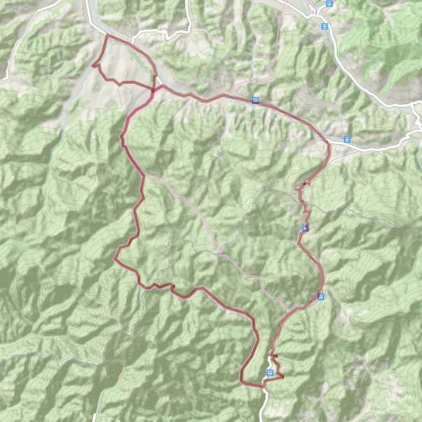 Map miniature of "Ieud Gravel Challenge" cycling inspiration in Nord-Vest, Romania. Generated by Tarmacs.app cycling route planner