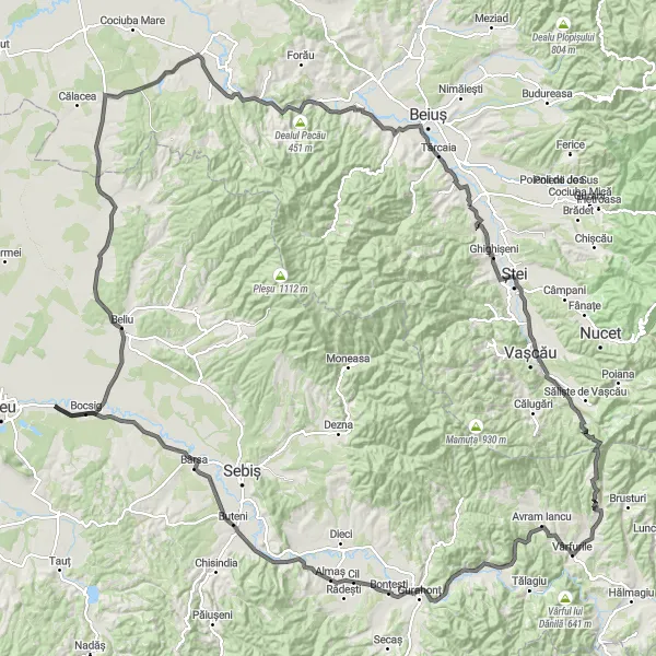 Map miniature of "The Joia Mare Expedition" cycling inspiration in Nord-Vest, Romania. Generated by Tarmacs.app cycling route planner