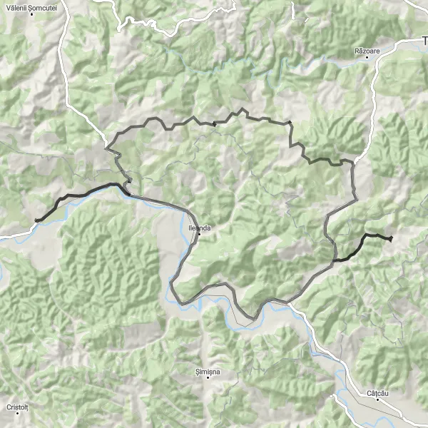 Map miniature of "Experience the Beauty of Bârsău Mare on a Road Cycling Route" cycling inspiration in Nord-Vest, Romania. Generated by Tarmacs.app cycling route planner