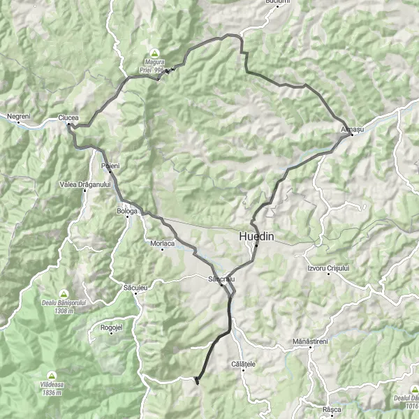 Map miniature of "The Transylvania Road Tour" cycling inspiration in Nord-Vest, Romania. Generated by Tarmacs.app cycling route planner