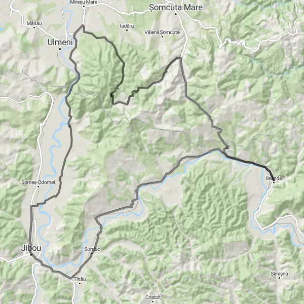 Map miniature of "Breathtaking Chioarului Valley" cycling inspiration in Nord-Vest, Romania. Generated by Tarmacs.app cycling route planner