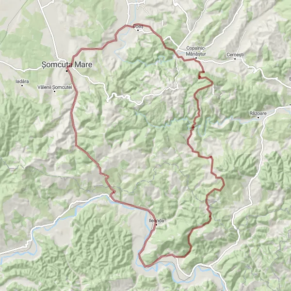 Map miniature of "Gravel Adventure: Chioar Exploration" cycling inspiration in Nord-Vest, Romania. Generated by Tarmacs.app cycling route planner