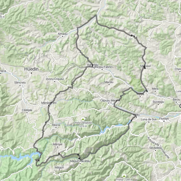 Map miniature of "The Ultimate Road Cycling Challenge: Conquer the Mountain Passes" cycling inspiration in Nord-Vest, Romania. Generated by Tarmacs.app cycling route planner