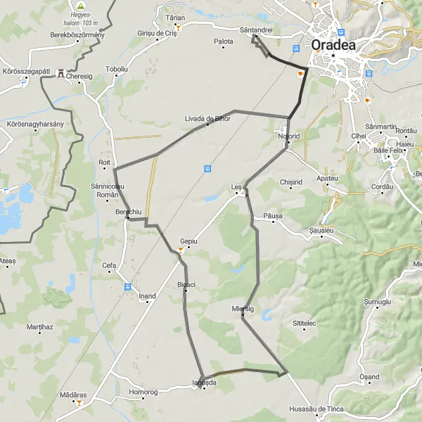 Map miniature of "Sântandrei Discovery" cycling inspiration in Nord-Vest, Romania. Generated by Tarmacs.app cycling route planner