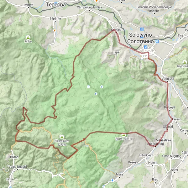 Map miniature of "Nature Explorer's Trail" cycling inspiration in Nord-Vest, Romania. Generated by Tarmacs.app cycling route planner