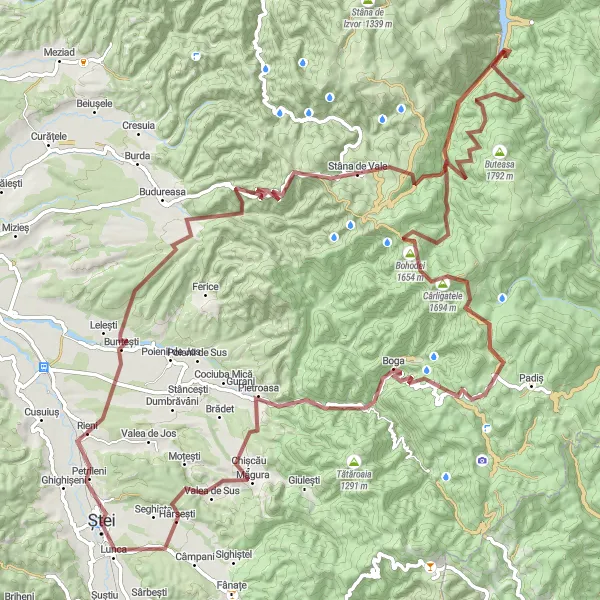 Map miniature of "Transylvania Gravel Challenge" cycling inspiration in Nord-Vest, Romania. Generated by Tarmacs.app cycling route planner