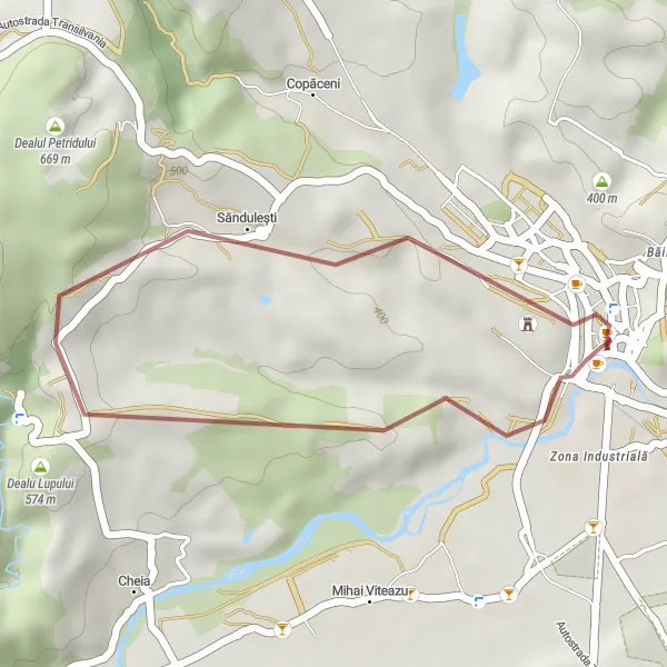 Map miniature of "Turda Gorge and Belvedere Cheile Turzii Gravel Route" cycling inspiration in Nord-Vest, Romania. Generated by Tarmacs.app cycling route planner