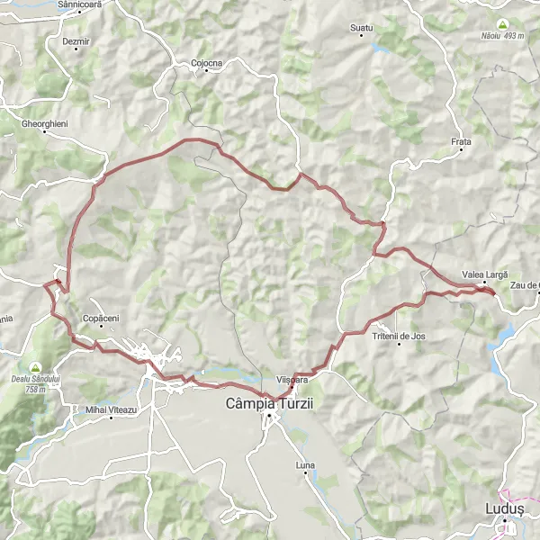 Map miniature of "Discovering the Beauty of Turda" cycling inspiration in Nord-Vest, Romania. Generated by Tarmacs.app cycling route planner