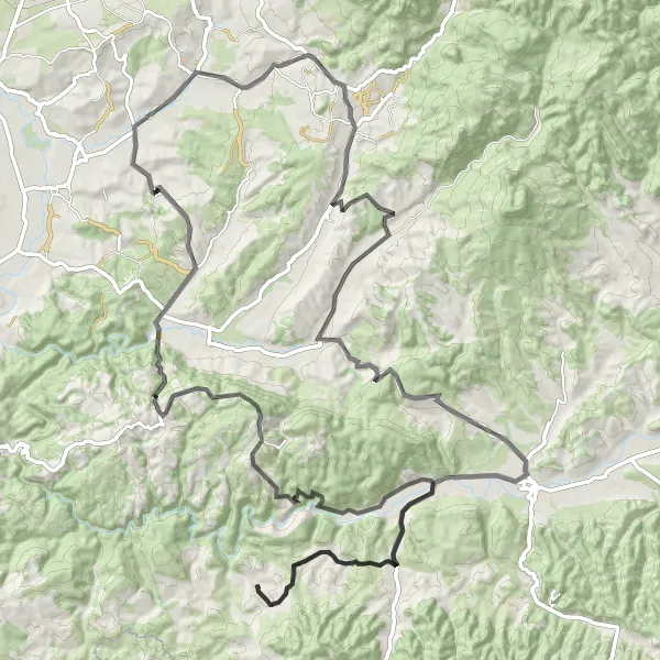 Map miniature of "Majestic Mountains and Tranquil Towns" cycling inspiration in Nord-Vest, Romania. Generated by Tarmacs.app cycling route planner