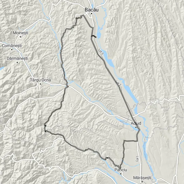 Map miniature of "Epic Cycling Journey in Sud-Est, Romania" cycling inspiration in Sud-Est, Romania. Generated by Tarmacs.app cycling route planner