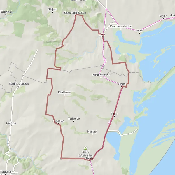 Map miniature of "The Coastal Adventure" cycling inspiration in Sud-Est, Romania. Generated by Tarmacs.app cycling route planner