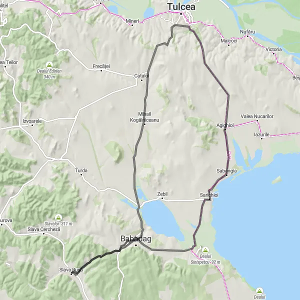 Map miniature of "Coastal Road Cycling Tour" cycling inspiration in Sud-Est, Romania. Generated by Tarmacs.app cycling route planner