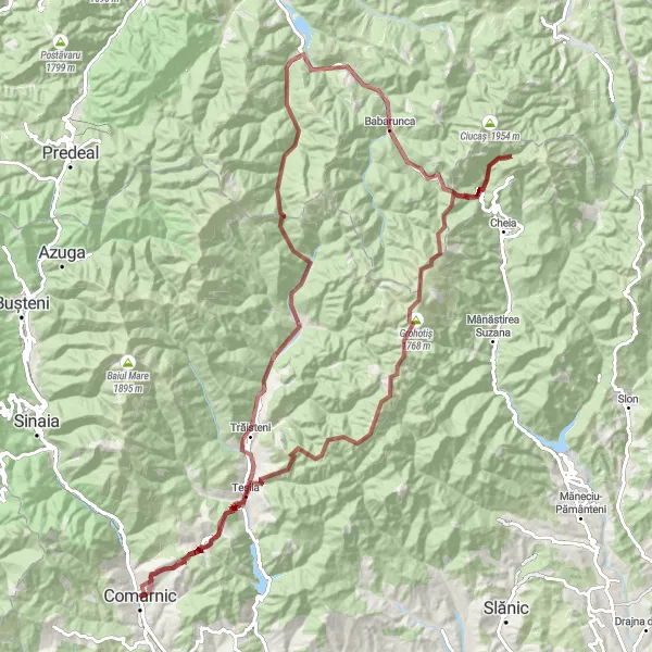 Map miniature of "Ultimate Gravel Challenge" cycling inspiration in Sud-Muntenia, Romania. Generated by Tarmacs.app cycling route planner