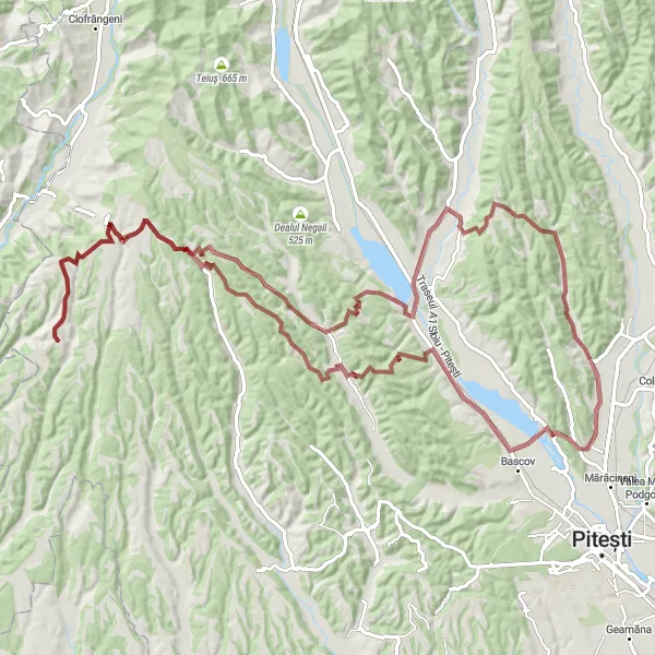 Map miniature of "Cuca - Merișani - Vărzaru - Morărești - Cuca" cycling inspiration in Sud-Muntenia, Romania. Generated by Tarmacs.app cycling route planner