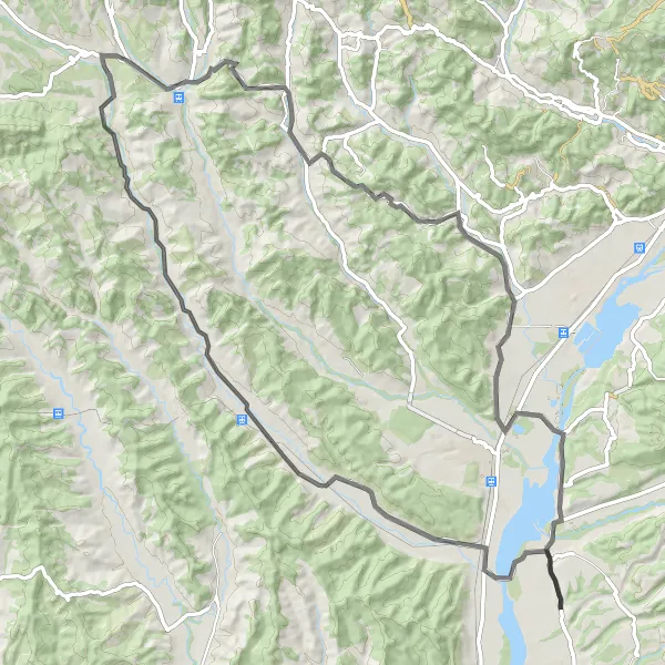 Map miniature of "The Ancient Route of Sud-Vest Oltenia" cycling inspiration in Sud-Vest Oltenia, Romania. Generated by Tarmacs.app cycling route planner