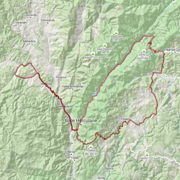 Map miniature of "The Epic Gravel Adventure to Seliștea" cycling inspiration in Sud-Vest Oltenia, Romania. Generated by Tarmacs.app cycling route planner