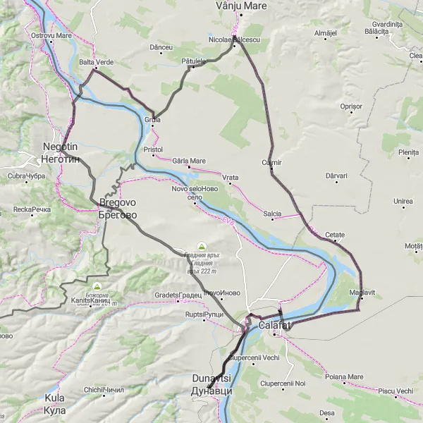 Map miniature of "Sud-Vest Oltenia Cycling Adventure" cycling inspiration in Sud-Vest Oltenia, Romania. Generated by Tarmacs.app cycling route planner