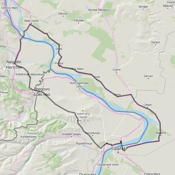 Map miniature of "Garla Mare - Maglavit Circuit" cycling inspiration in Sud-Vest Oltenia, Romania. Generated by Tarmacs.app cycling route planner