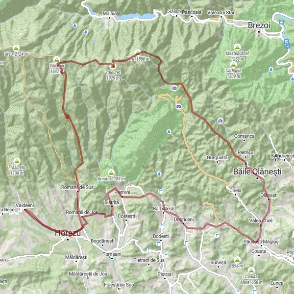 Map miniature of "Discover the Beauty of Bistrița" cycling inspiration in Sud-Vest Oltenia, Romania. Generated by Tarmacs.app cycling route planner