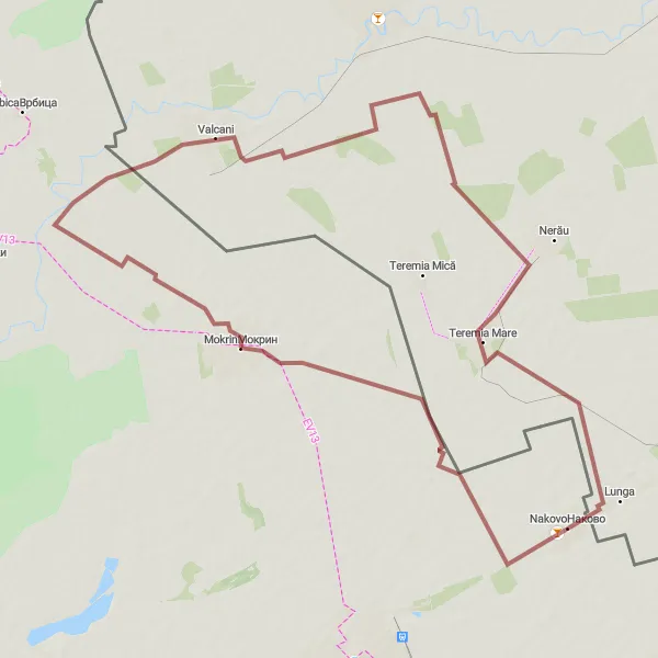 Map miniature of "Hidden treasures of Vojvodina" cycling inspiration in Autonomous Province of Vojvodina, Serbia. Generated by Tarmacs.app cycling route planner