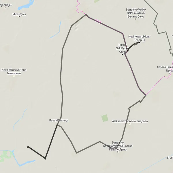 Map miniature of "Exploring the Cultural Heritage of Vojvodina" cycling inspiration in Autonomous Province of Vojvodina, Serbia. Generated by Tarmacs.app cycling route planner