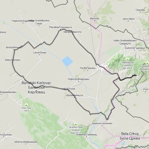 Map miniature of "Scenic Road Cycling Tour in the Autonomous Province of Vojvodina" cycling inspiration in Autonomous Province of Vojvodina, Serbia. Generated by Tarmacs.app cycling route planner