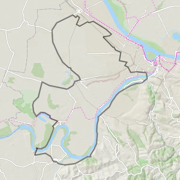 Map miniature of "Scenic Tour through Boljevci and New Belgrade" cycling inspiration in City of Belgrade, Serbia. Generated by Tarmacs.app cycling route planner