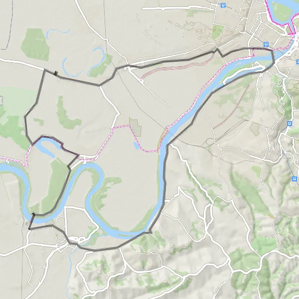 Map miniature of "Boljevci Round-Trip" cycling inspiration in City of Belgrade, Serbia. Generated by Tarmacs.app cycling route planner