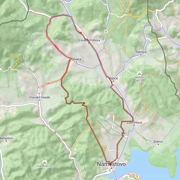 Map miniature of "Opäť grúňom" cycling inspiration in Stredné Slovensko, Slovakia. Generated by Tarmacs.app cycling route planner