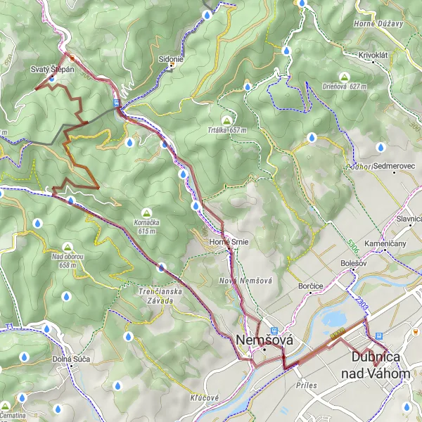 Miniatura mapy "Trasa Gravelowa przez Horné Srnie i Hrachové" - trasy rowerowej w Západné Slovensko, Slovakia. Wygenerowane przez planer tras rowerowych Tarmacs.app