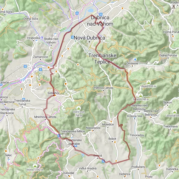 Miniatura mapy "Trasa rowerowa Slimáková" - trasy rowerowej w Západné Slovensko, Slovakia. Wygenerowane przez planer tras rowerowych Tarmacs.app