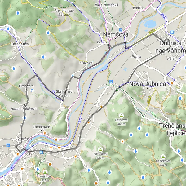 Miniatura mapy "Trasa road Dubovec" - trasy rowerowej w Západné Slovensko, Slovakia. Wygenerowane przez planer tras rowerowych Tarmacs.app