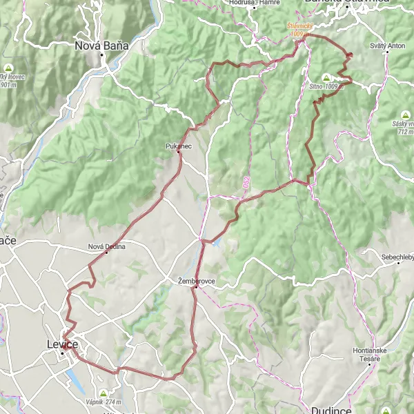 Mapa miniatúra "Gravelová expedícia do Holých vrchov" cyklistická inšpirácia v Západné Slovensko, Slovakia. Vygenerované cyklistickým plánovačom trás Tarmacs.app