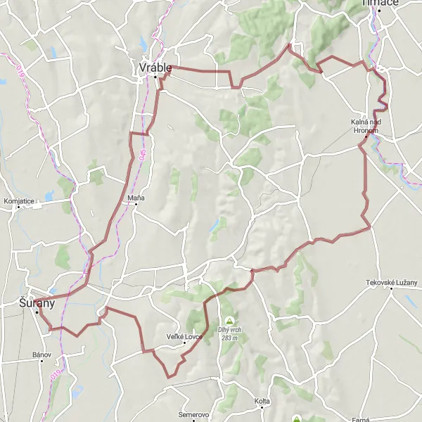 Mapa miniatúra "Západoslovenský preskúmavací okruh" cyklistická inšpirácia v Západné Slovensko, Slovakia. Vygenerované cyklistickým plánovačom trás Tarmacs.app