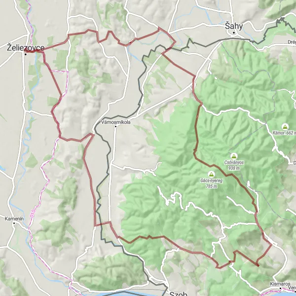 Map miniature of "The Ultimate Gravel Adventure in Southern Slovakia" cycling inspiration in Západné Slovensko, Slovakia. Generated by Tarmacs.app cycling route planner