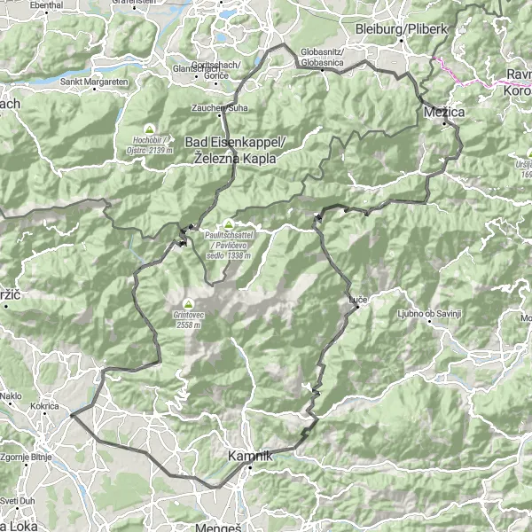 Miniaturní mapa "Ultimate Road Cycling Challenge in Zahodna Slovenija" inspirace pro cyklisty v oblasti Zahodna Slovenija, Slovenia. Vytvořeno pomocí plánovače tras Tarmacs.app