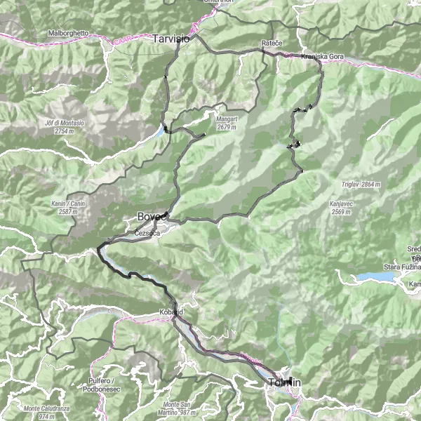 Zemljevid v pomanjšavi "Lesica - Senica Road Cycling" kolesarske inspiracije v Zahodna Slovenija, Slovenia. Generirano z načrtovalcem kolesarskih poti Tarmacs.app