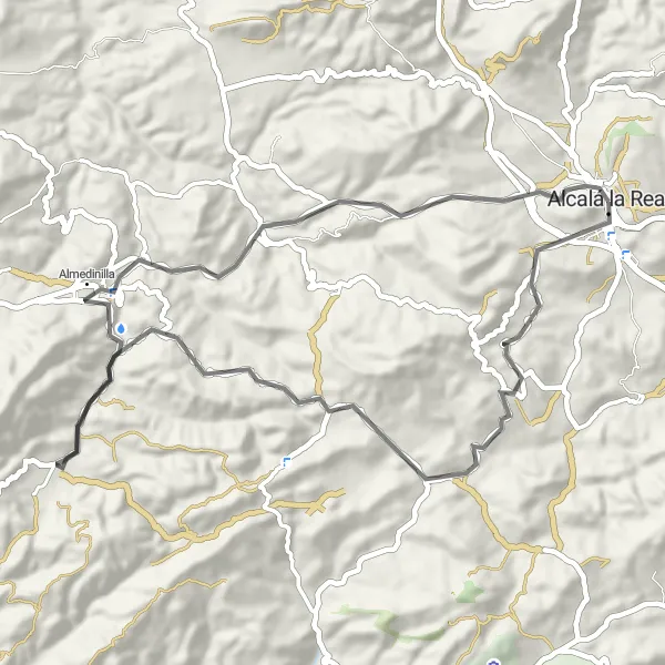 Miniatua del mapa de inspiración ciclista "Ruta de los Miradores" en Andalucía, Spain. Generado por Tarmacs.app planificador de rutas ciclistas