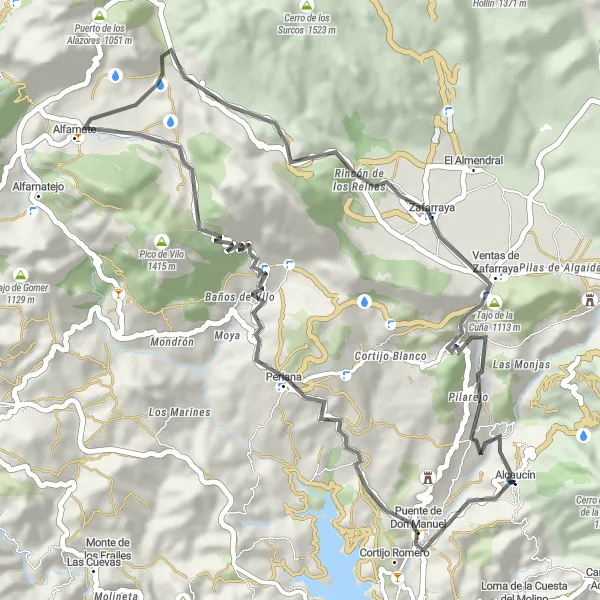 Miniatuurkaart van de fietsinspiratie "Route door Periana en Pilarejo" in Andalucía, Spain. Gemaakt door de Tarmacs.app fietsrouteplanner