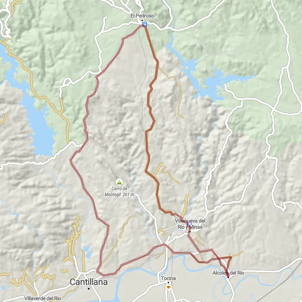 Miniatura della mappa di ispirazione al ciclismo "Giro Gravel con Vista su Montagne" nella regione di Andalucía, Spain. Generata da Tarmacs.app, pianificatore di rotte ciclistiche