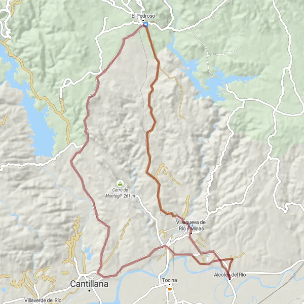 Miniatua del mapa de inspiración ciclista "Ruta de Gravel por Alcolea del Río y sus alrededores" en Andalucía, Spain. Generado por Tarmacs.app planificador de rutas ciclistas