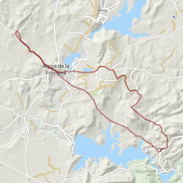 Miniaturní mapa "Zajímavá cyklistická cesta skrz Andalusii" inspirace pro cyklisty v oblasti Andalucía, Spain. Vytvořeno pomocí plánovače tras Tarmacs.app