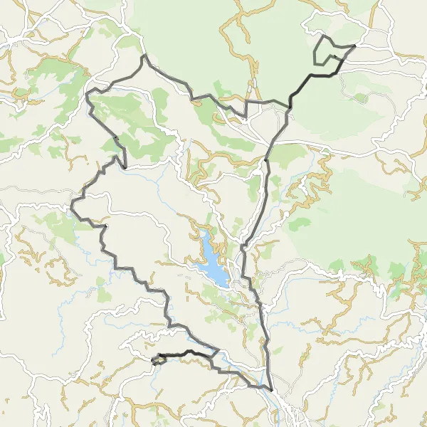 Miniatuurkaart van de fietsinspiratie "Route rond Almáchar" in Andalucía, Spain. Gemaakt door de Tarmacs.app fietsrouteplanner