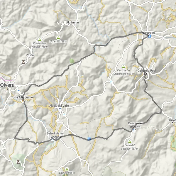 Miniatura mapy "Rowerowa przygoda wokół Almargen" - trasy rowerowej w Andalucía, Spain. Wygenerowane przez planer tras rowerowych Tarmacs.app