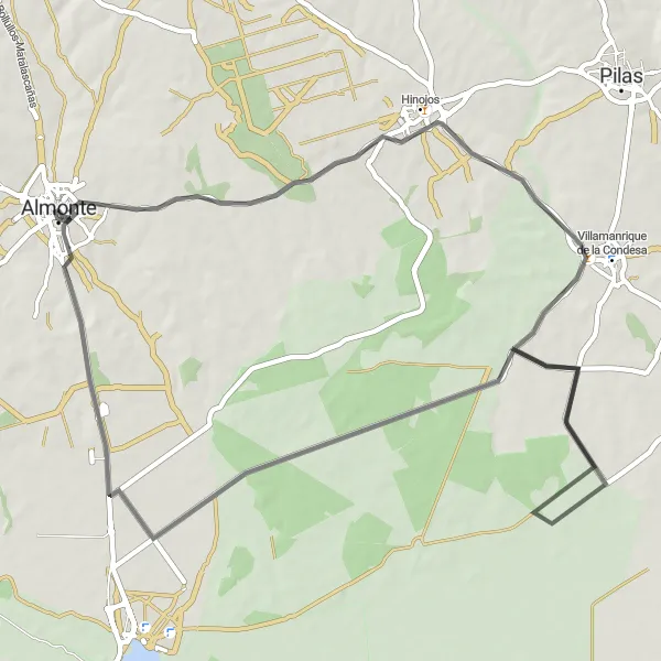 Miniaturní mapa "Road trip po Andalúsii" inspirace pro cyklisty v oblasti Andalucía, Spain. Vytvořeno pomocí plánovače tras Tarmacs.app