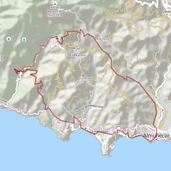 Karten-Miniaturansicht der Radinspiration "Kulturelle Entdeckungsreise nach Cerro Gordo und Garitas de Vigilancia" in Andalucía, Spain. Erstellt vom Tarmacs.app-Routenplaner für Radtouren