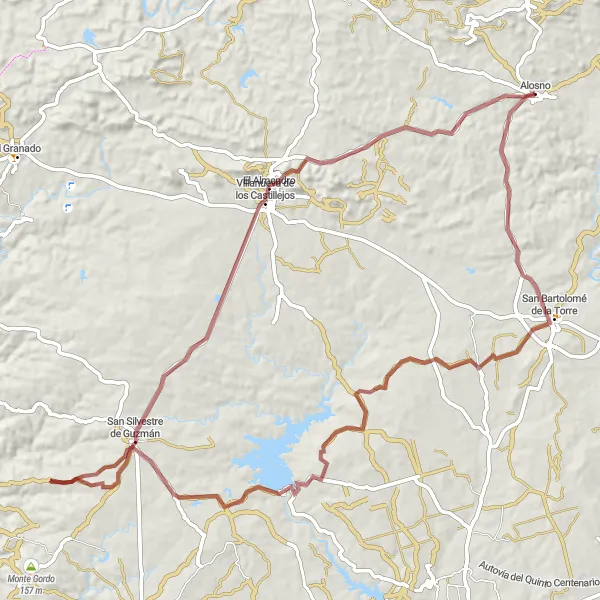 Miniatura mapy "Relaksująca trasa gravelowa przez piękne tereny" - trasy rowerowej w Andalucía, Spain. Wygenerowane przez planer tras rowerowych Tarmacs.app